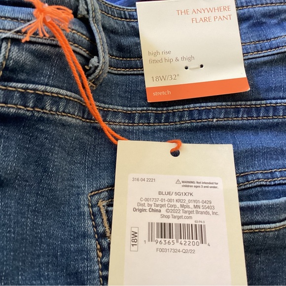 Knox Rose Women’s Jeans Plus Sz 18 The Anywhere Flare Pant High Rise 18W/32” NWT - Picture 3 of 7